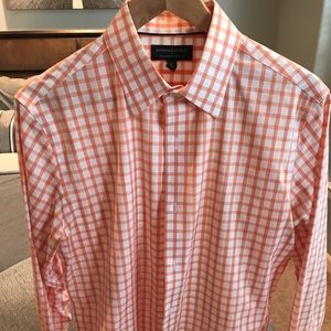 Banana Republic orange and white button down